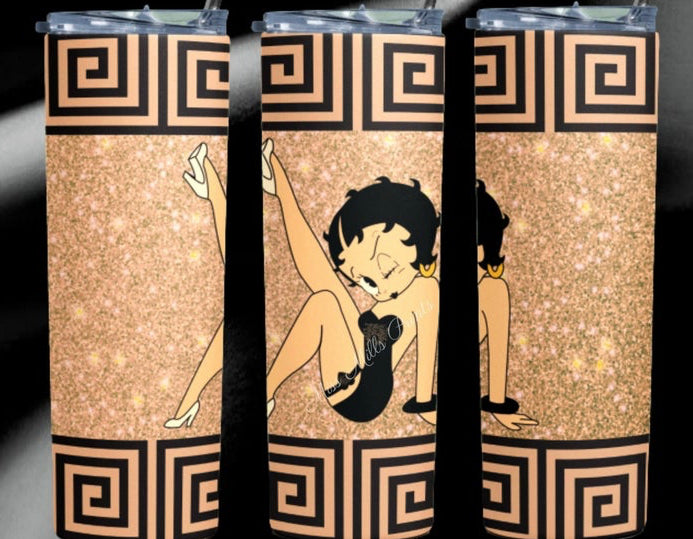 Betty Boop Double-Wall Insulated Tumbler with Straw 