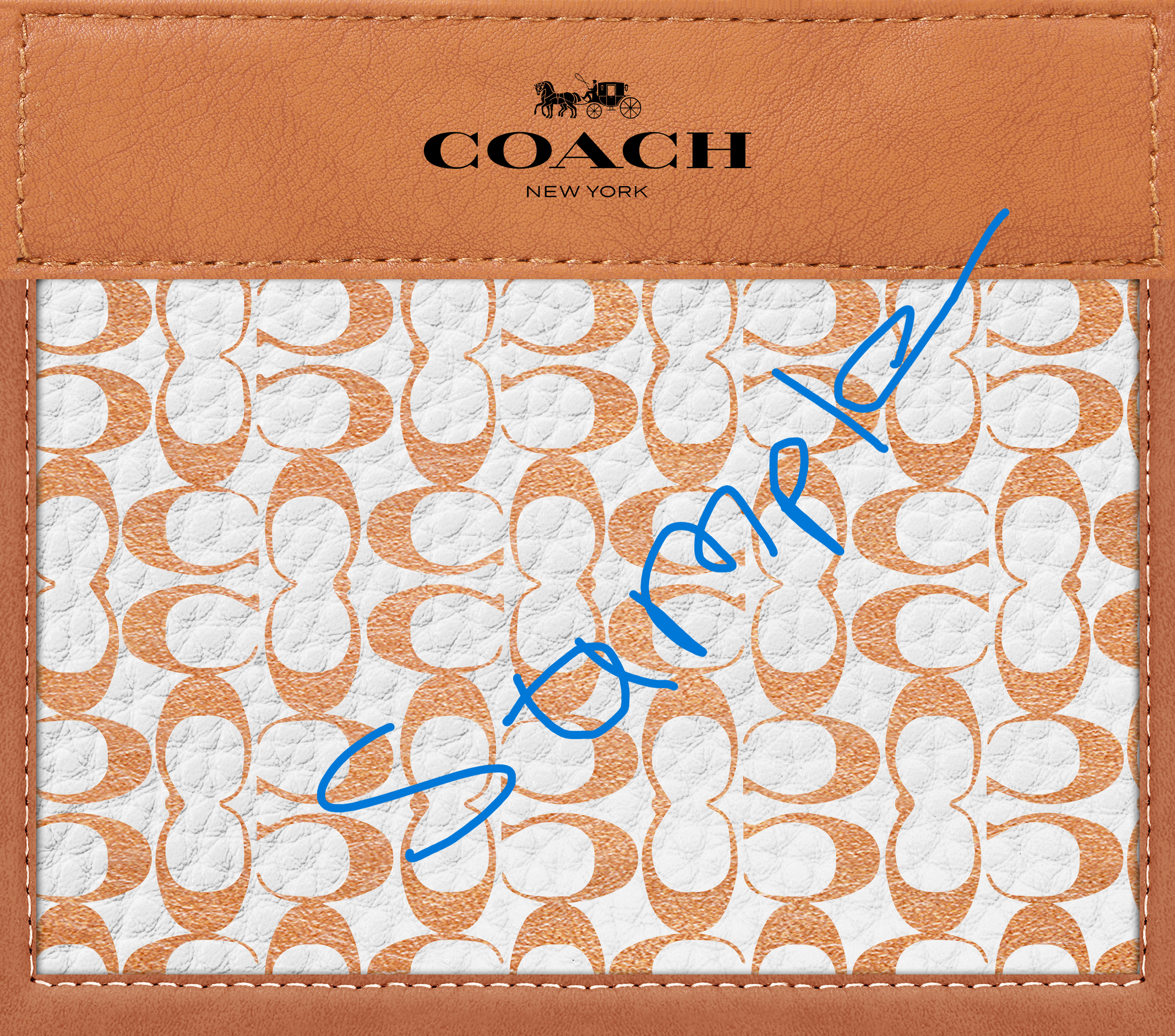 Coach Designer Handbag Pink/brown sublimation tumbler wraps PNG